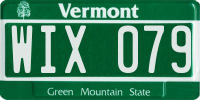 VT license plate WIX079