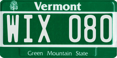 VT license plate WIX080