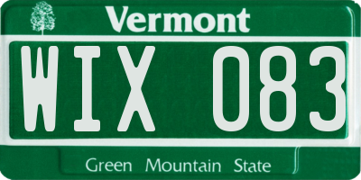 VT license plate WIX083