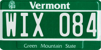 VT license plate WIX084