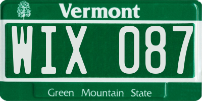 VT license plate WIX087
