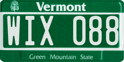 VT license plate WIX088