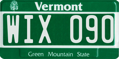 VT license plate WIX090