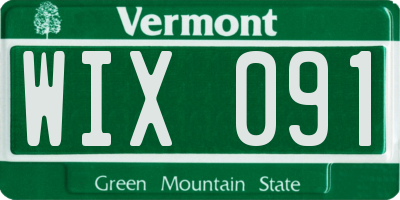 VT license plate WIX091