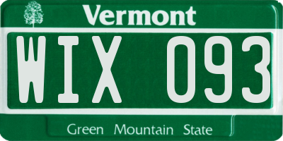 VT license plate WIX093
