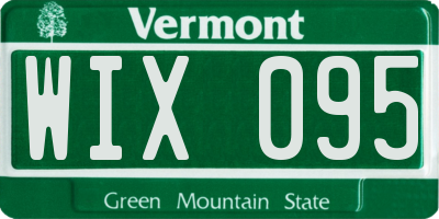 VT license plate WIX095