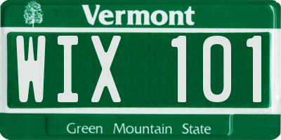 VT license plate WIX101