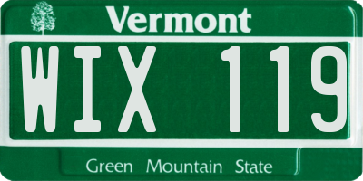 VT license plate WIX119