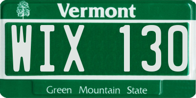VT license plate WIX130