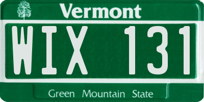 VT license plate WIX131