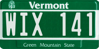 VT license plate WIX141