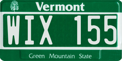 VT license plate WIX155