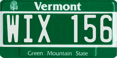 VT license plate WIX156