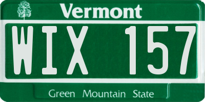 VT license plate WIX157