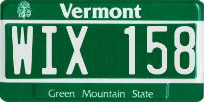 VT license plate WIX158