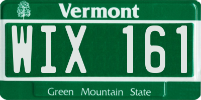 VT license plate WIX161