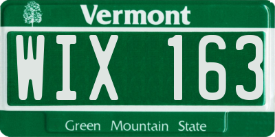 VT license plate WIX163