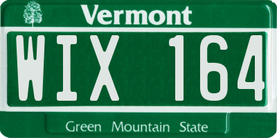 VT license plate WIX164