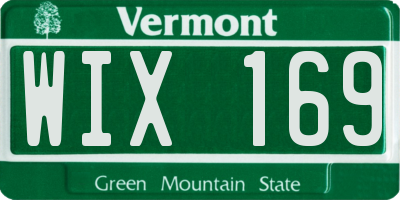 VT license plate WIX169