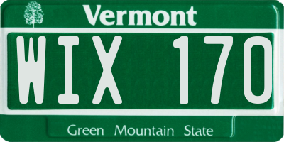 VT license plate WIX170