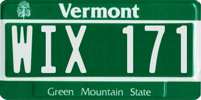 VT license plate WIX171