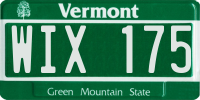 VT license plate WIX175
