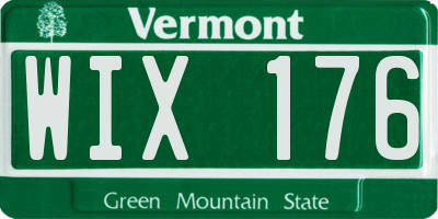 VT license plate WIX176