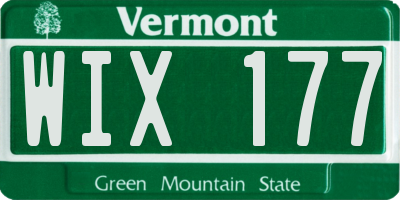 VT license plate WIX177