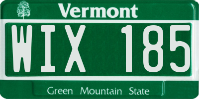 VT license plate WIX185
