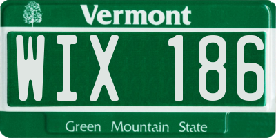 VT license plate WIX186