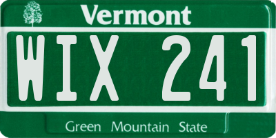 VT license plate WIX241