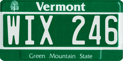 VT license plate WIX246