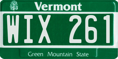 VT license plate WIX261