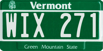 VT license plate WIX271