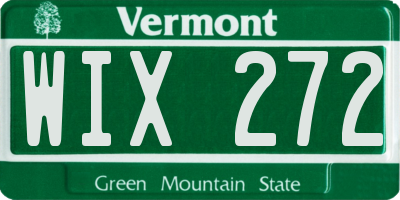 VT license plate WIX272