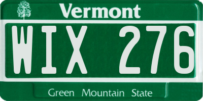 VT license plate WIX276