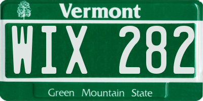 VT license plate WIX282
