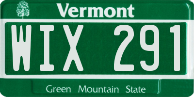 VT license plate WIX291