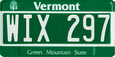 VT license plate WIX297