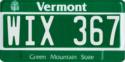VT license plate WIX367