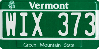 VT license plate WIX373