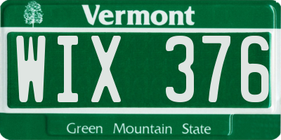 VT license plate WIX376
