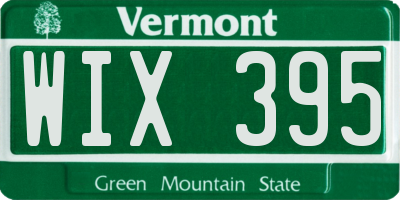 VT license plate WIX395
