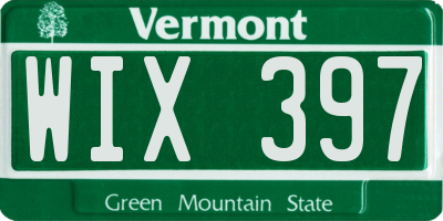 VT license plate WIX397