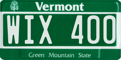 VT license plate WIX400