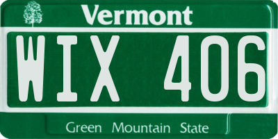 VT license plate WIX406