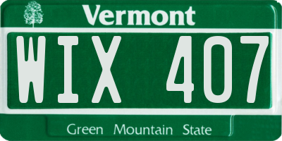 VT license plate WIX407