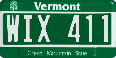VT license plate WIX411