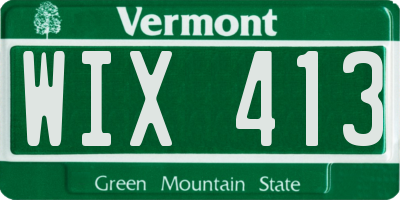 VT license plate WIX413