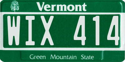 VT license plate WIX414